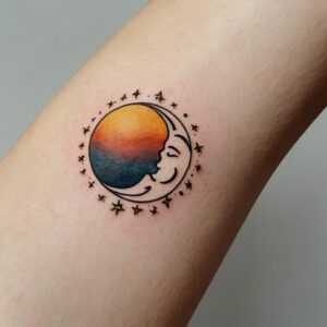 tattoos of the sun moon and stars