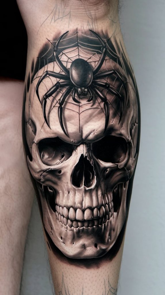 Indian Skull Tattoo Design Outline