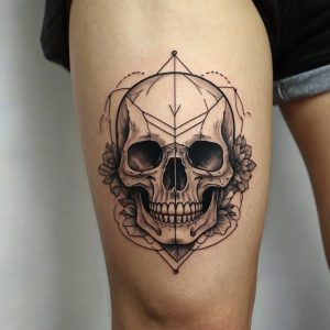 Skull Outline Tattoo Designs