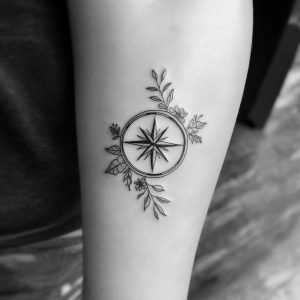 anchor compass tattoo