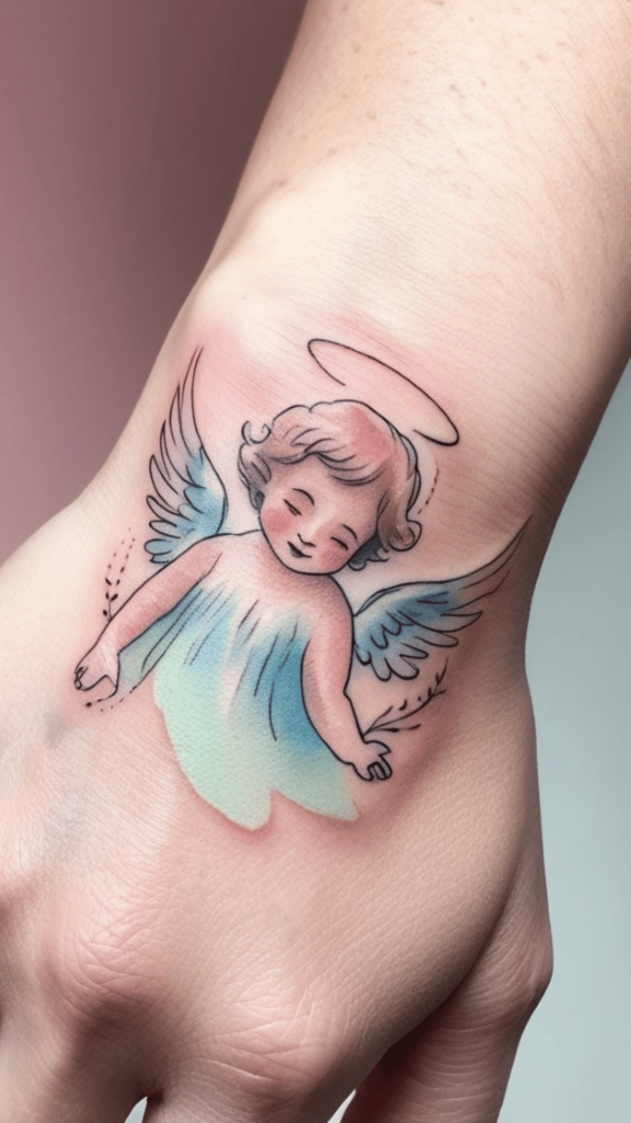 angel number tattoo