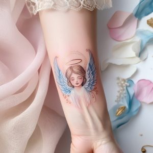 angel sleeve tattoo