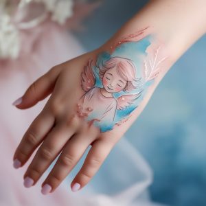 Tattoo for girls on hand angel