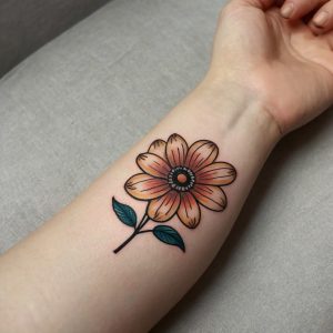 arm flower tattoo