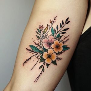 arm forearm flower tattoos