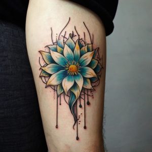 black and white flower tattoos for guys