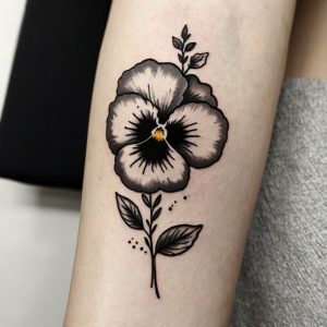 black and white hibiscus flower tattoos