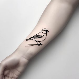 black sparrow tattoo