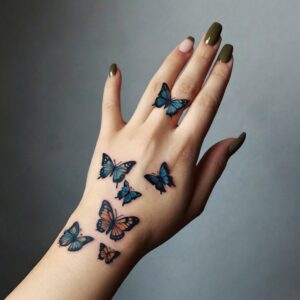 butterfly hand tattoo small