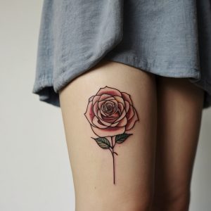 classy small rose tattoo on wrist