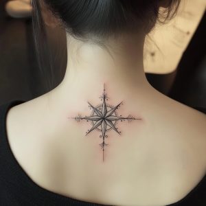 clock and compass tattoo