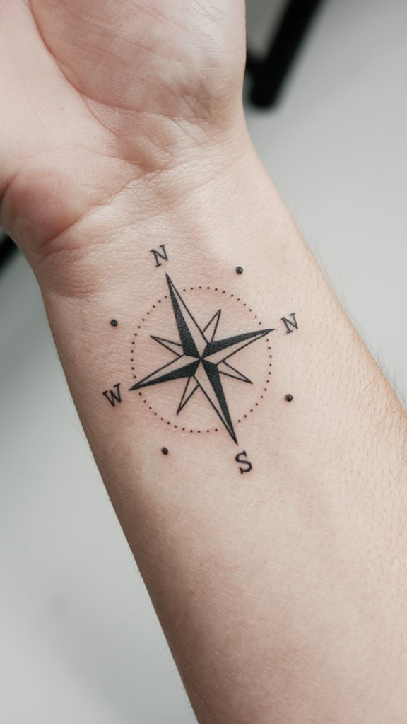 compass tattoo design