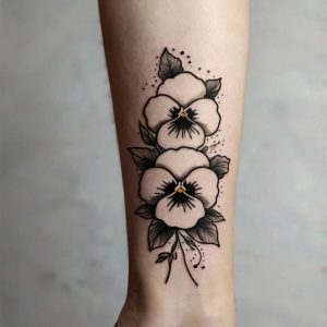 cosmos flower tattoo black and white