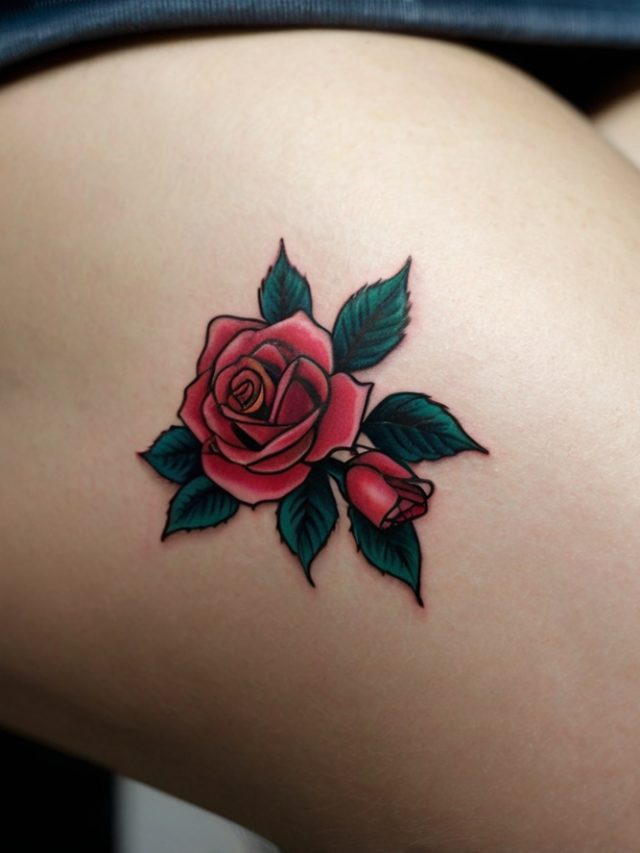 Simple small rose tattoo designs