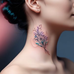 female front neck tattoos