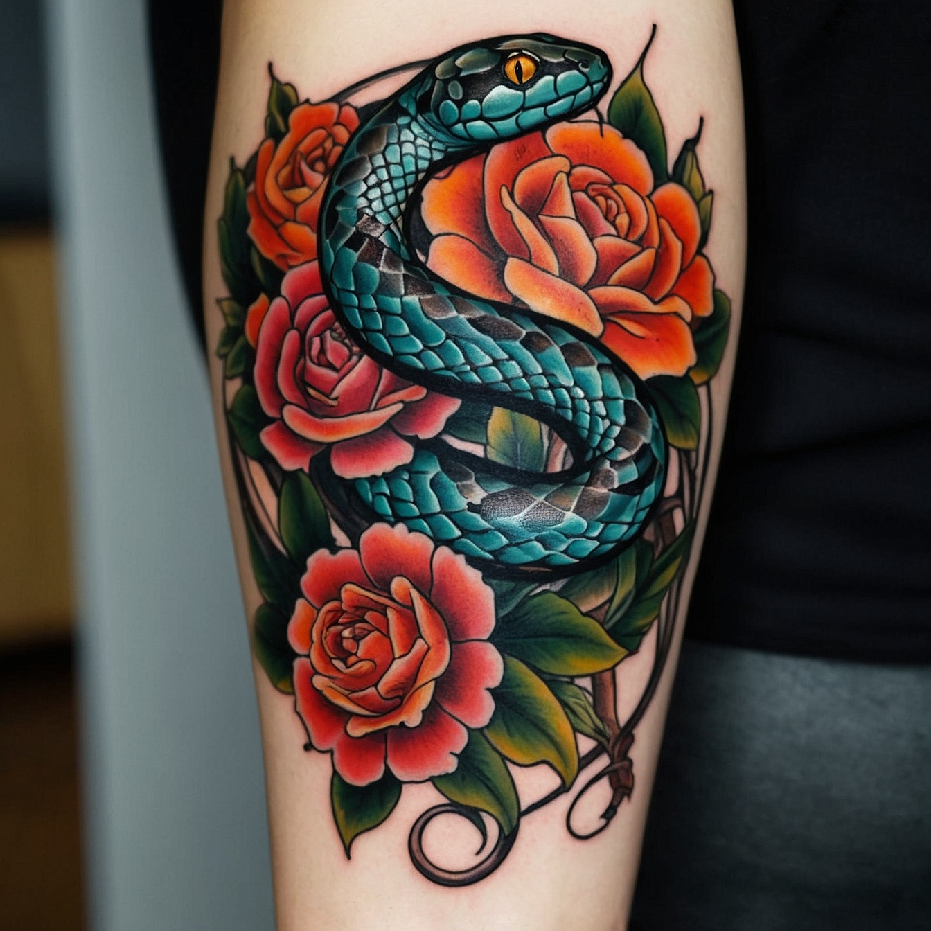 Snake flower tattoo design | Tattoo Designs World