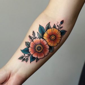 flower arm sleeve tattoo