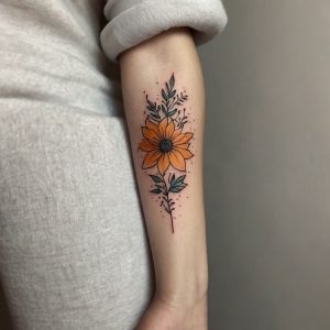 flower arm tattoos for females