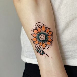 flower design tattoo arm