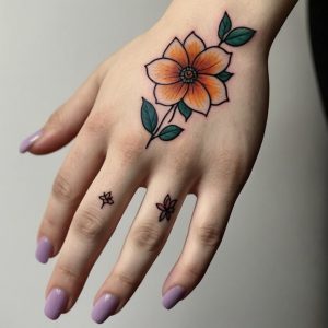 flower hand tattoos