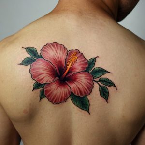 flower shoulder tattoo male