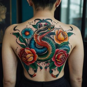 flower snake tattoo meaning