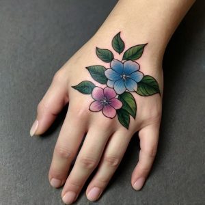 flower vine hand tattoos