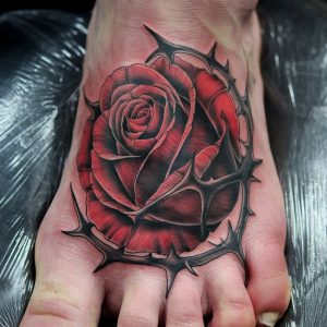 flowers on foot tattoo designs