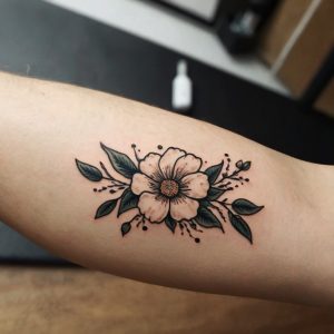 forearm flower tattoos for guys