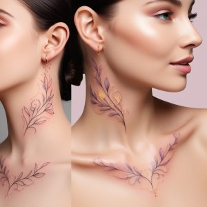 front neck tattoo