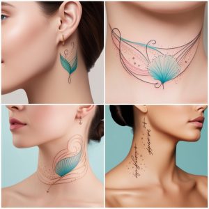 front neck tattoo designs