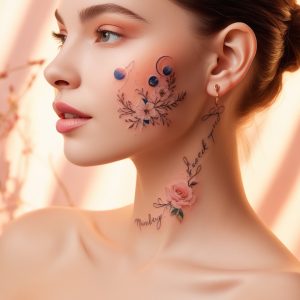 front neck tattoo designs female