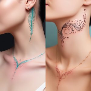 front neck tattoo lettering