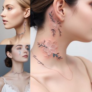 front neck tattoo words