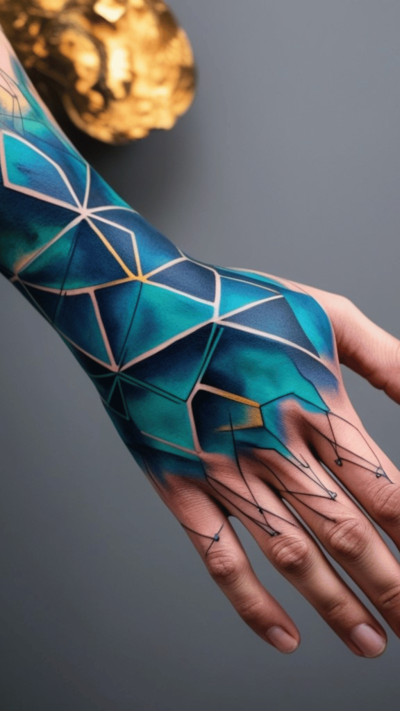 full hand right tattoo modern for men