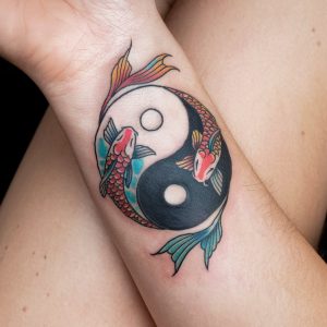 koi fish yin yang tattoo