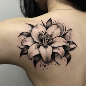 lotus flower tattoo black and white