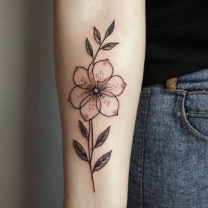 lower arm flower tattoo