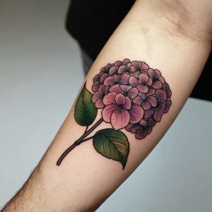 male flower sleeve tattoo