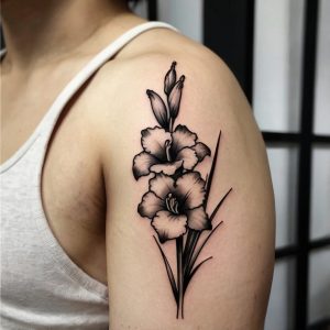 morning glory flower tattoo black and white