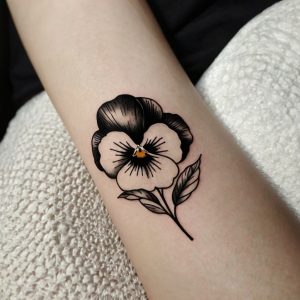 november birth flower tattoo black and white