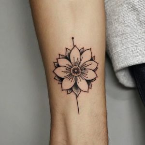 simple flower heart tattoo designs