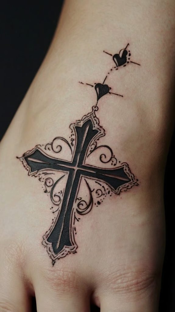 simple tribal cross tattoo designs