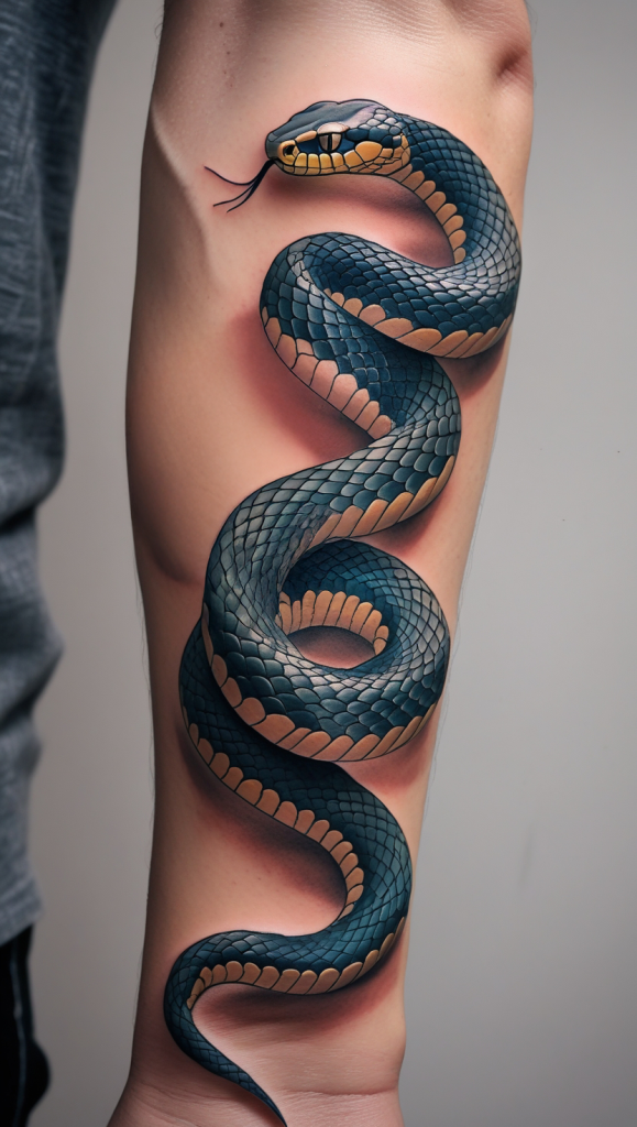 skull tattoo snake