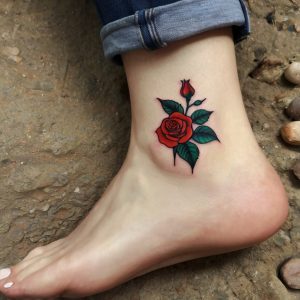 small rose tattoo