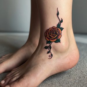 small rose tattoo stencil