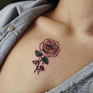 small simple rose tattoo