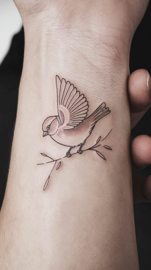 small sparrow tattoo