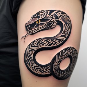 snake and rose tattoo