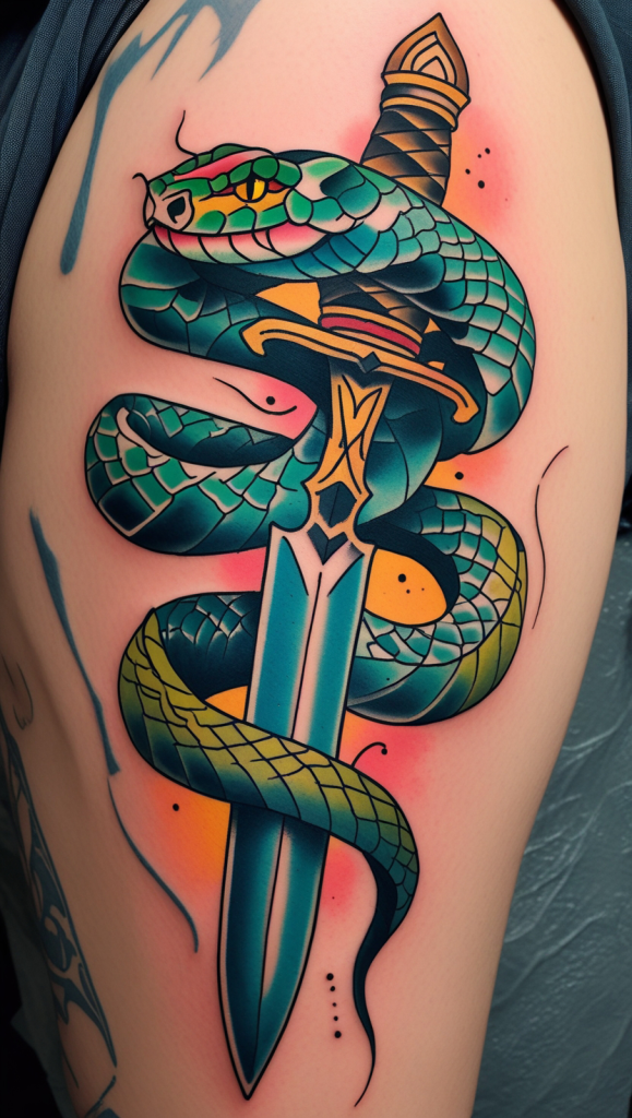 snake arm tattoo